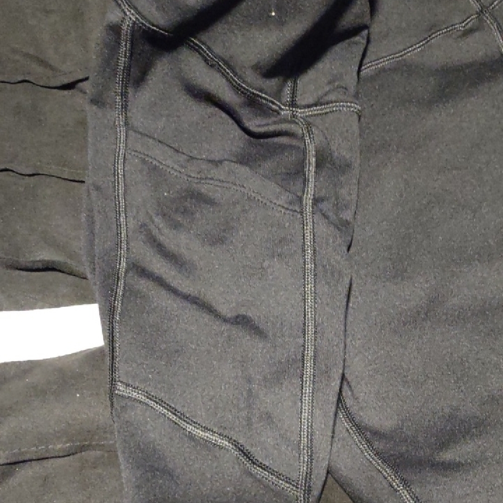 HeathYoga Black Fleece Lined Leggings Womens M - Picture 3 of 6